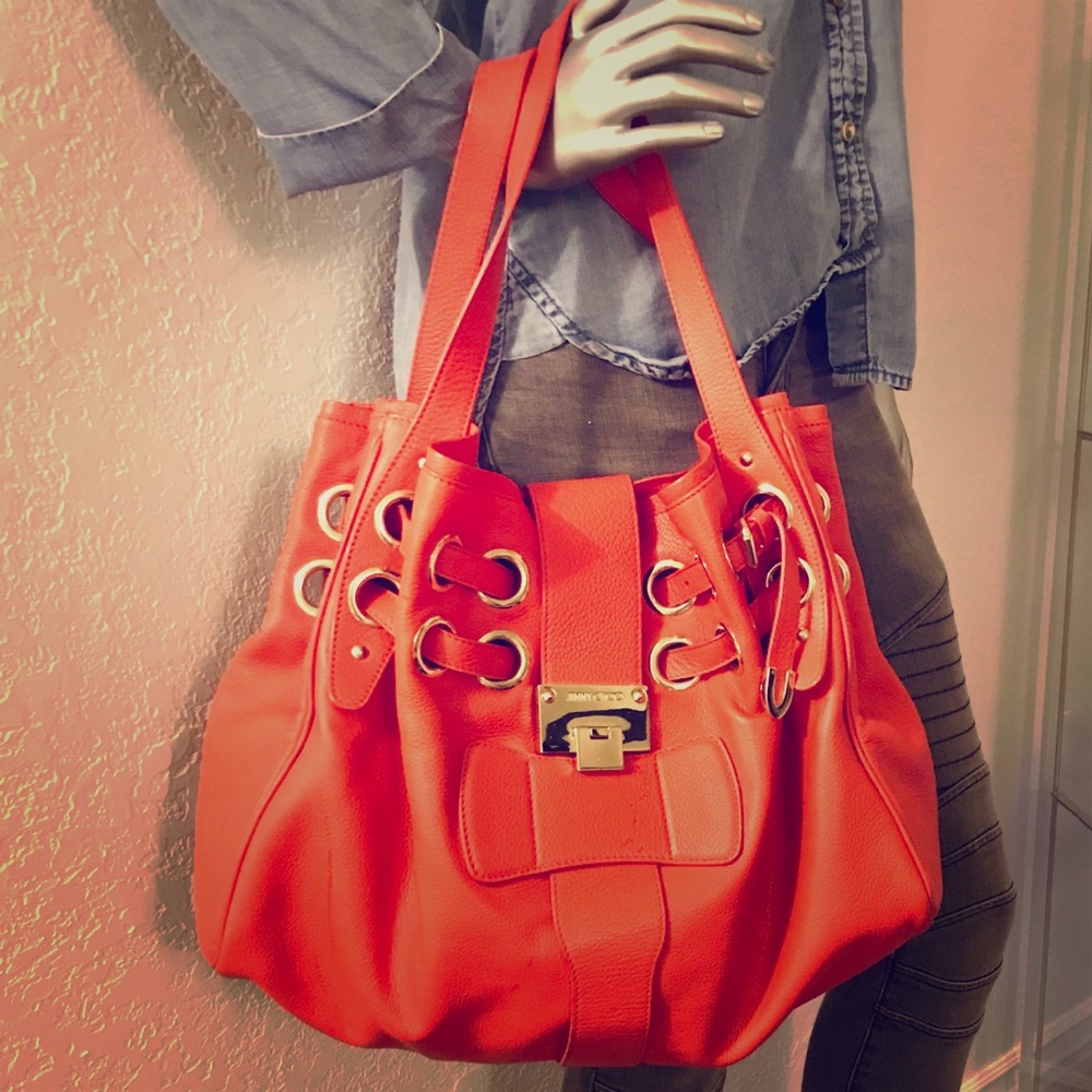 Coral Jimmy Choo Riki Satchel